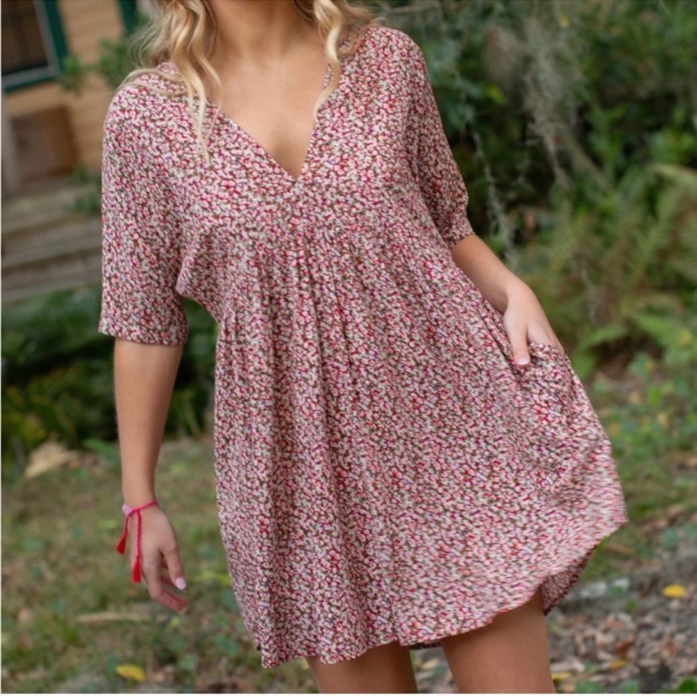 Natural life floral dress with pockets